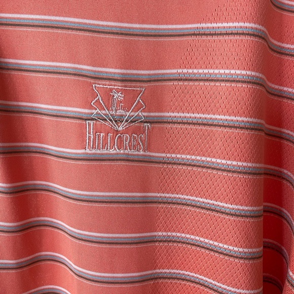 ⛳️ NIKE GOLF Men's Striped Polo Shirt in beautiful coral color. Size XL - Picture 5 of 6